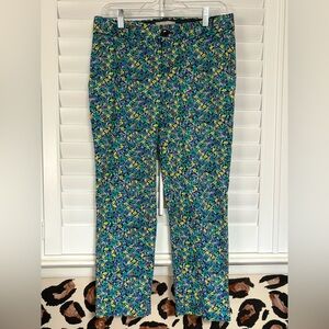 Banana Republic “the hampton” Floral Print Pants in Blue and Yellow
